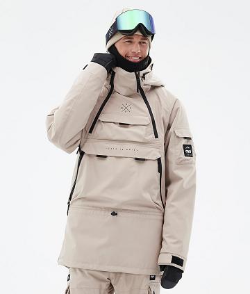 Beige Men's Dope Akin Snowboard Jackets | NZ_D1315