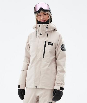 Beige Women's Dope Blizzard W Full Zip Snowboard Jackets | NZ_D1452