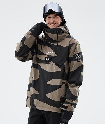 Black / Brown Men's Dope Blizzard Ski Jackets | NZ_D1486