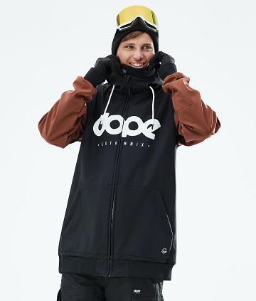 Black / Brown Men's Dope Standard DO Snowboard Jackets | NZ_D1432