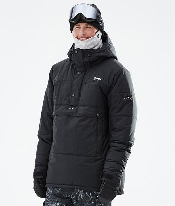 Black Men's Dope Puffer Snowboard Jackets | NZ_D1750