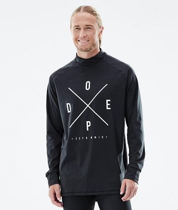 Black Men's Dope Snuggle Base Layer Tops | NZ_D1375