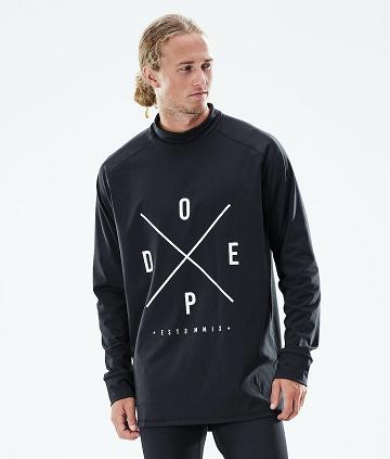 Black Men's Dope Snuggle Base Layer Tops | NZ_D2518