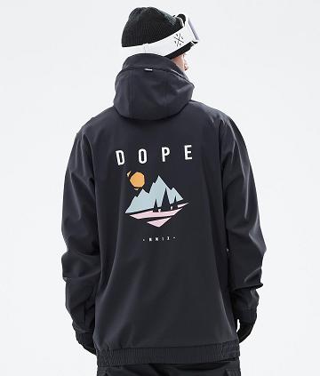Black Men's Dope Yeti Snowboard Jackets | NZ_D1097