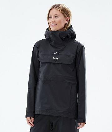 Black Women's Dope Downpour W Outdoor Jackets | NZ_D1182