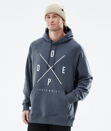 Blue Men's Dope Common Hoodies | NZ_D1296