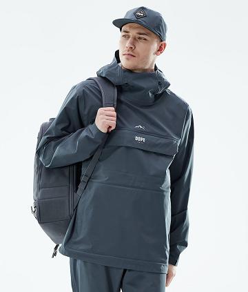 Blue Men's Dope Downpour Outdoor Jackets | NZ_D2235
