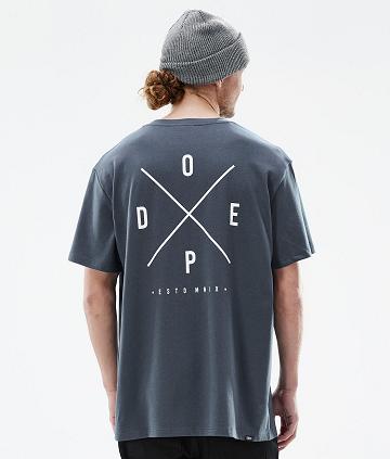 Blue Men's Dope Standard T-shirts | NZ_D1349