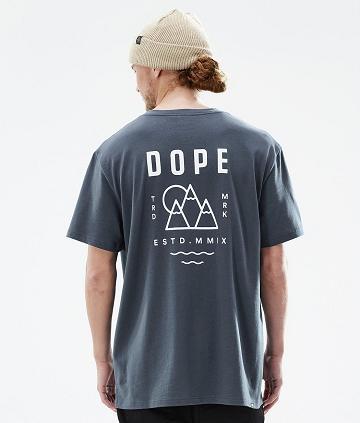 Blue Men's Dope Standard T-shirts | NZ_D1940