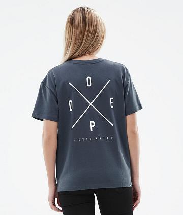 Blue Women's Dope Standard W T-shirts | NZ_D1067
