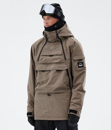 Brown Men's Dope Akin Snowboard Jackets | NZ_D1549