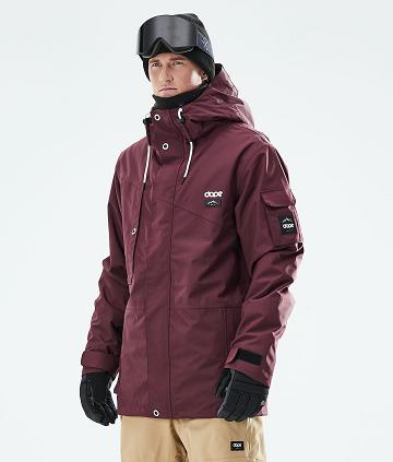 Burgundy Men's Dope Adept 2021 Snowboard Jackets | NZ_D2185
