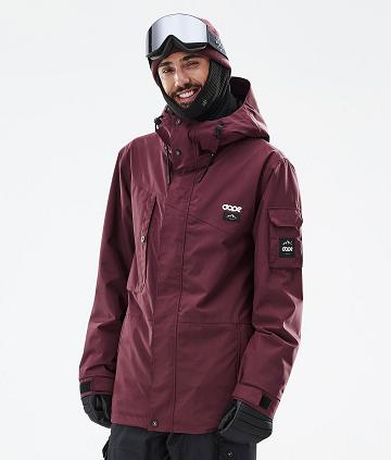 Burgundy Men's Dope Adept Snowboard Jackets | NZ_D2317