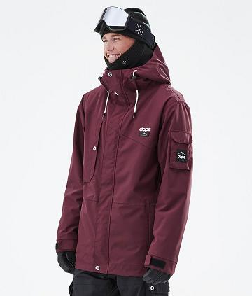 Burgundy Men's Dope Adept Snowboard Jackets | NZ_D2436