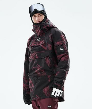 Burgundy Men's Dope Akin 2021 Snowboard Jackets | NZ_D1353