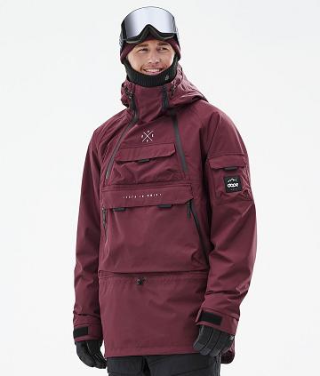 Burgundy Men's Dope Akin Snowboard Jackets | NZ_D2475