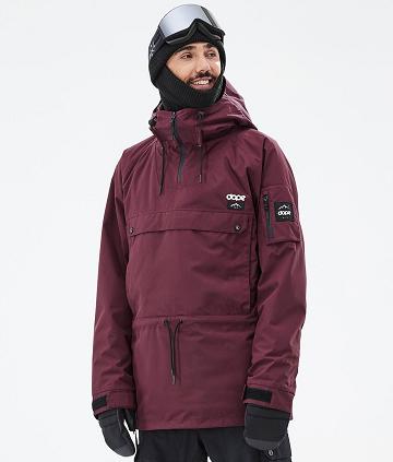 Burgundy Men's Dope Annok Snowboard Jackets | NZ_D1164