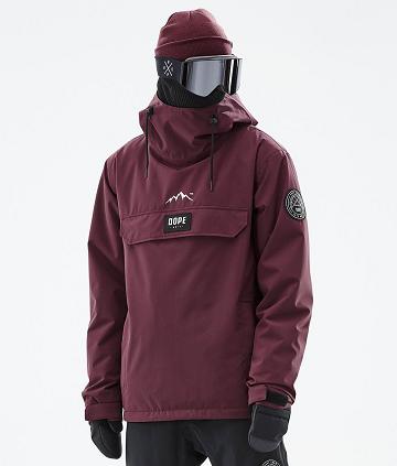 Burgundy Men's Dope Blizzard Snowboard Jackets | NZ_D2301