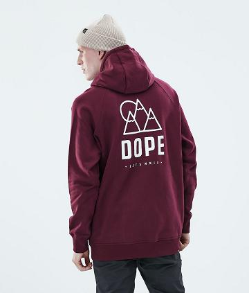 Burgundy Men's Dope Daily Hoodies | NZ_D2162