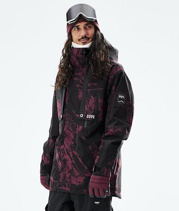 Burgundy Men's Dope Mojo Snowboard Jackets | NZ_D1001