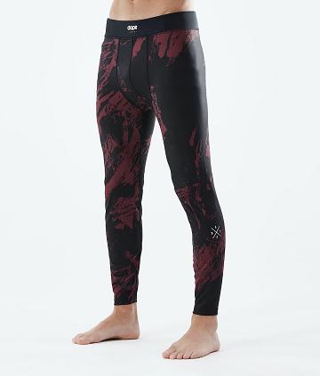 Burgundy Men's Dope Snuggle Base Layer Pants | NZ_D2439