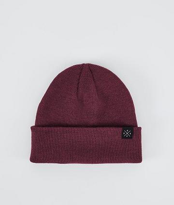 Burgundy Men's Dope Solitude Beanies | NZ_D2095