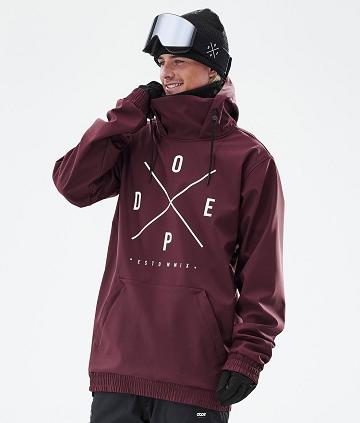 Burgundy Men's Dope Yeti Snowboard Jackets | NZ_D2118