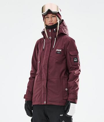 Burgundy Women's Dope Adept W 2021 Snowboard Jackets | NZ_D1469