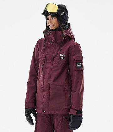 Burgundy Women's Dope Adept W Snowboard Jackets | NZ_D2527