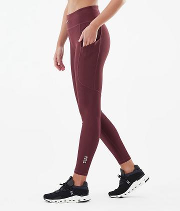 Burgundy Women's Dope Lofty Tech Leggings | NZ_D1830