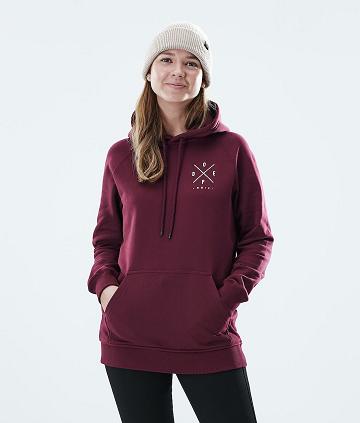 Burgundy Women's Dope Regular Hoodies | NZ_D1608