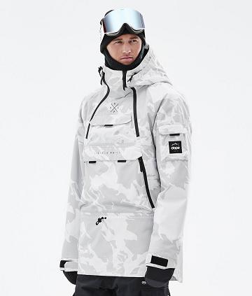 Grey Camo Men's Dope Akin Snowboard Jackets | NZ_D2384