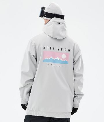 Light Grey Men's Dope Yeti Snowboard Jackets | NZ_D2381