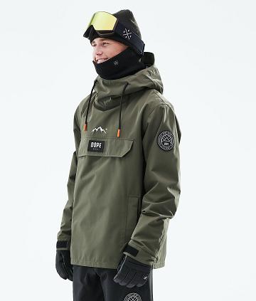 Olive Men's Dope Blizzard 2021 Snowboard Jackets | NZ_D2454