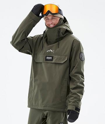 Olive Men's Dope Blizzard Ski Jackets | NZ_D2353