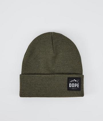 Olive Men's Dope Paradise Beanies | NZ_D2051