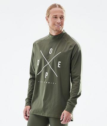 Olive Men's Dope Snuggle Base Layer Tops | NZ_D1298
