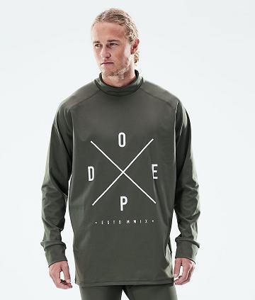 Olive Men's Dope Snuggle Base Layer Tops | NZ_D2322