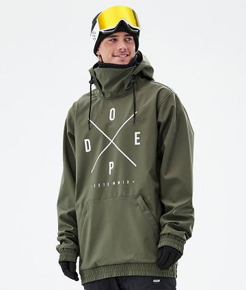 Olive Men's Dope Yeti Snowboard Jackets | NZ_D2240