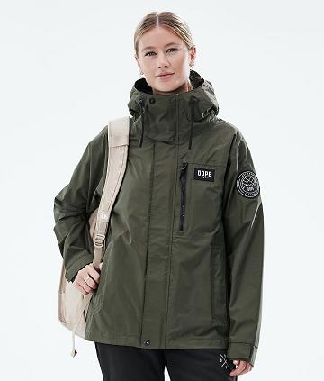 Olive Women's Dope Blizzard Light W Full Zip Outdoor Jackets | NZ_D1576