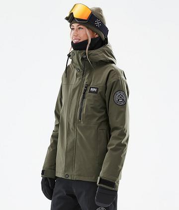 Olive Women's Dope Blizzard W Full Zip Snowboard Jackets | NZ_D1785