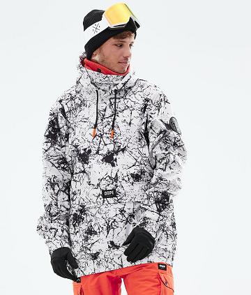 White / Black Men's Dope Wylie Ski Jackets | NZ_D1285