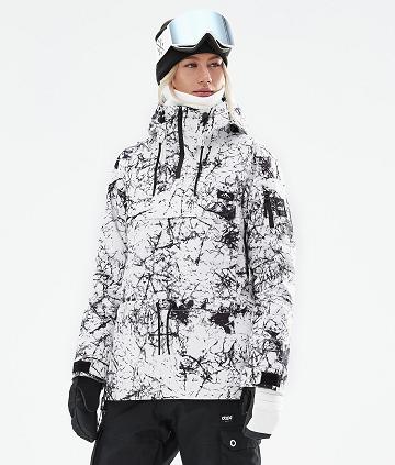 White / Black Women's Dope Annok W 2021 Snowboard Jackets | NZ_D1965