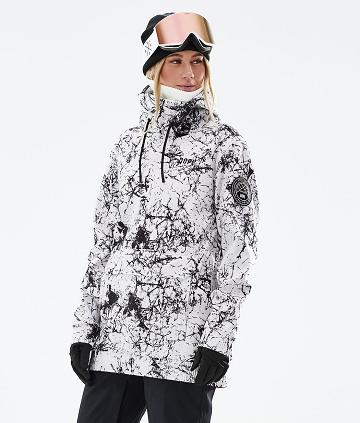 White / Black Women's Dope Wylie W Ski Jackets | NZ_D1035