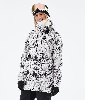 White / Black Women's Dope Wylie W Snowboard Jackets | NZ_D2400