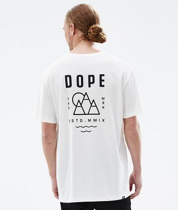 White Men's Dope Standard T-shirts | NZ_D1545