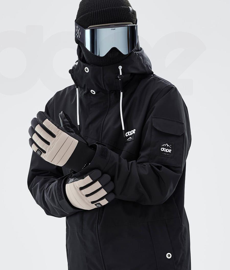 Beige Men's Dope Ace Snowboard Gloves | NZ_D1887