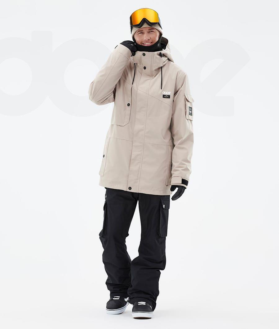 Beige Men's Dope Adept Snowboard Jackets | NZ_D2126