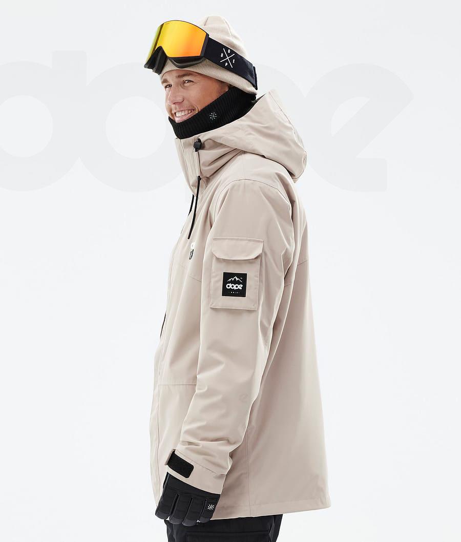 Beige Men's Dope Adept Snowboard Jackets | NZ_D2126