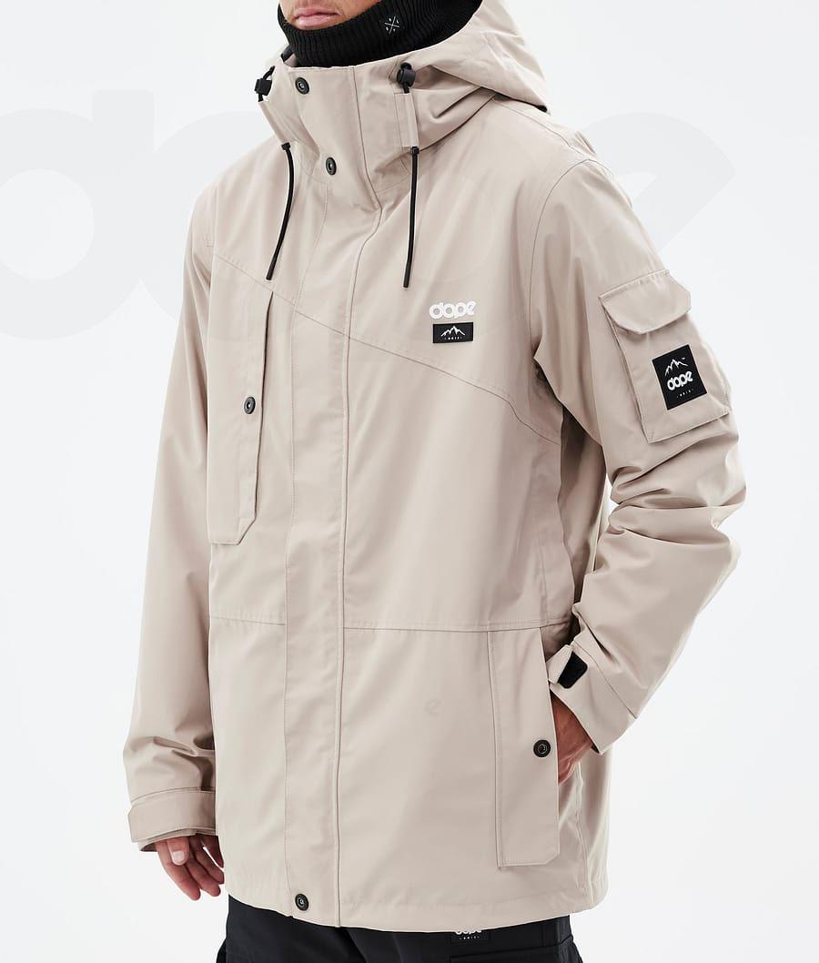 Beige Men's Dope Adept Snowboard Jackets | NZ_D2126